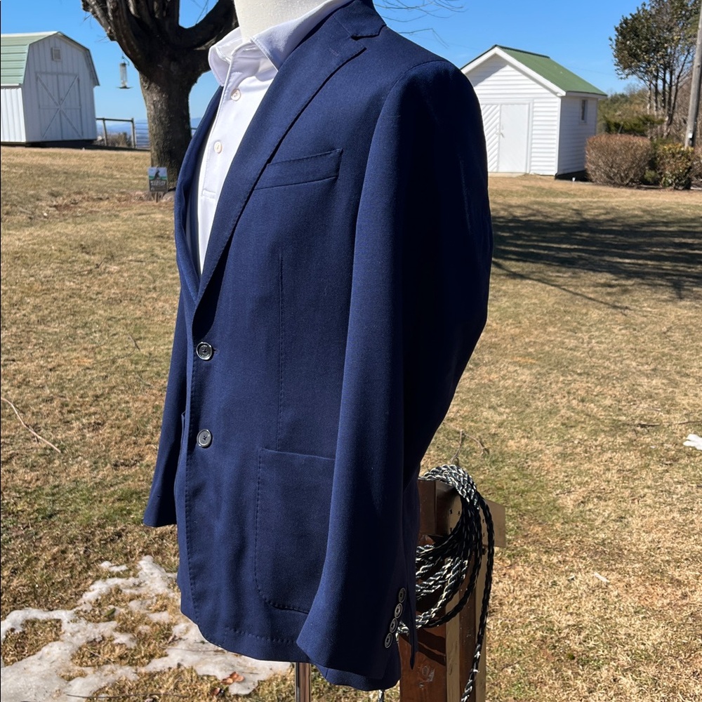 Peter Millar Excursionist Flex Blazer Navy Italian Wool/Silk Tailored Blazer 38R - Picture 6 of 17